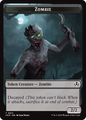 Zombie (0011) // Zombie (0012) Double-Sided Token [Innistrad Remastered Tokens] | Clutch Gaming