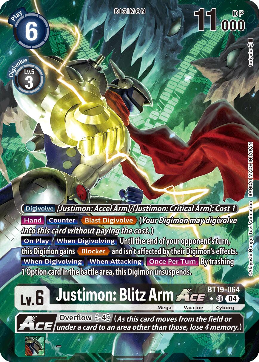 Justimon: Blitz Arm ACE [BT19-064] (Alternate Art) [Release Special Booster Ver.2.5] | Clutch Gaming