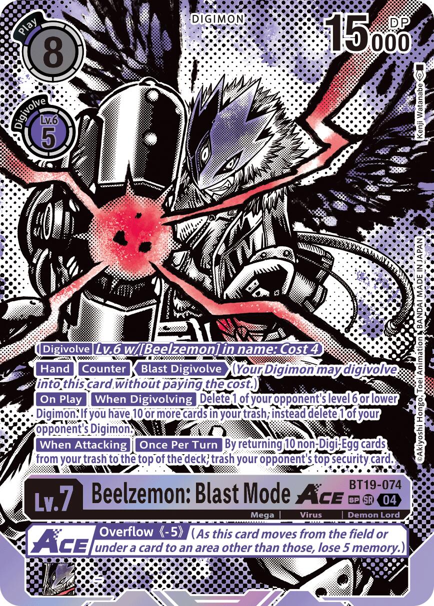 Beelzemon: Blast Mode ACE [BT19-074] (Textured) [Release Special Booster Ver.2.5] | Clutch Gaming