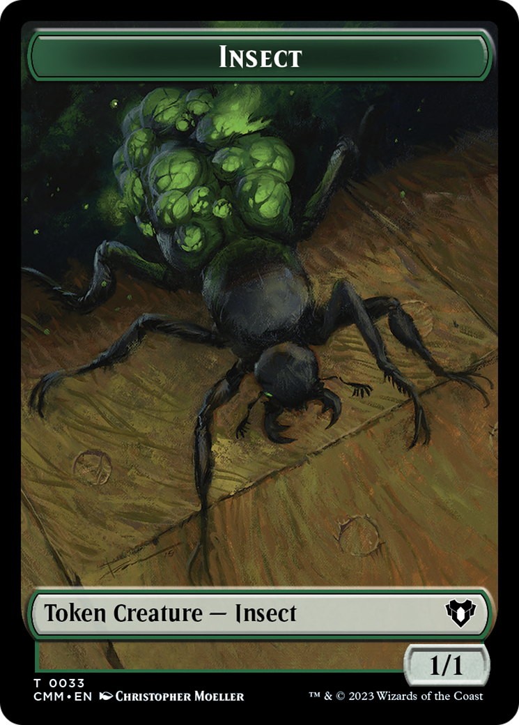 Spirit (0010) // Insect Double-Sided Token [Commander Masters Tokens] | Clutch Gaming