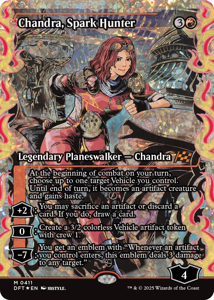 Chandra, Spark Hunter (Showcase Fracture Foil) (Japanese) [Aetherdrift] | Clutch Gaming