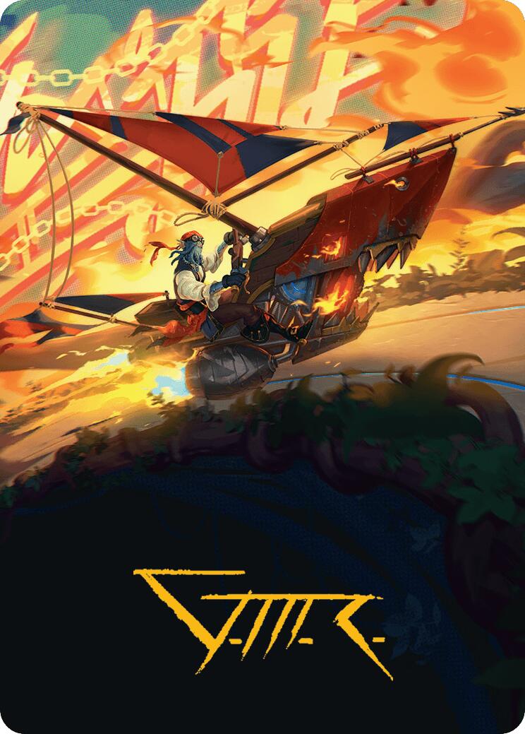 Boosted Sloop Art Card (Gold-Stamped Signature) [Aetherdrift Art Series] | Clutch Gaming