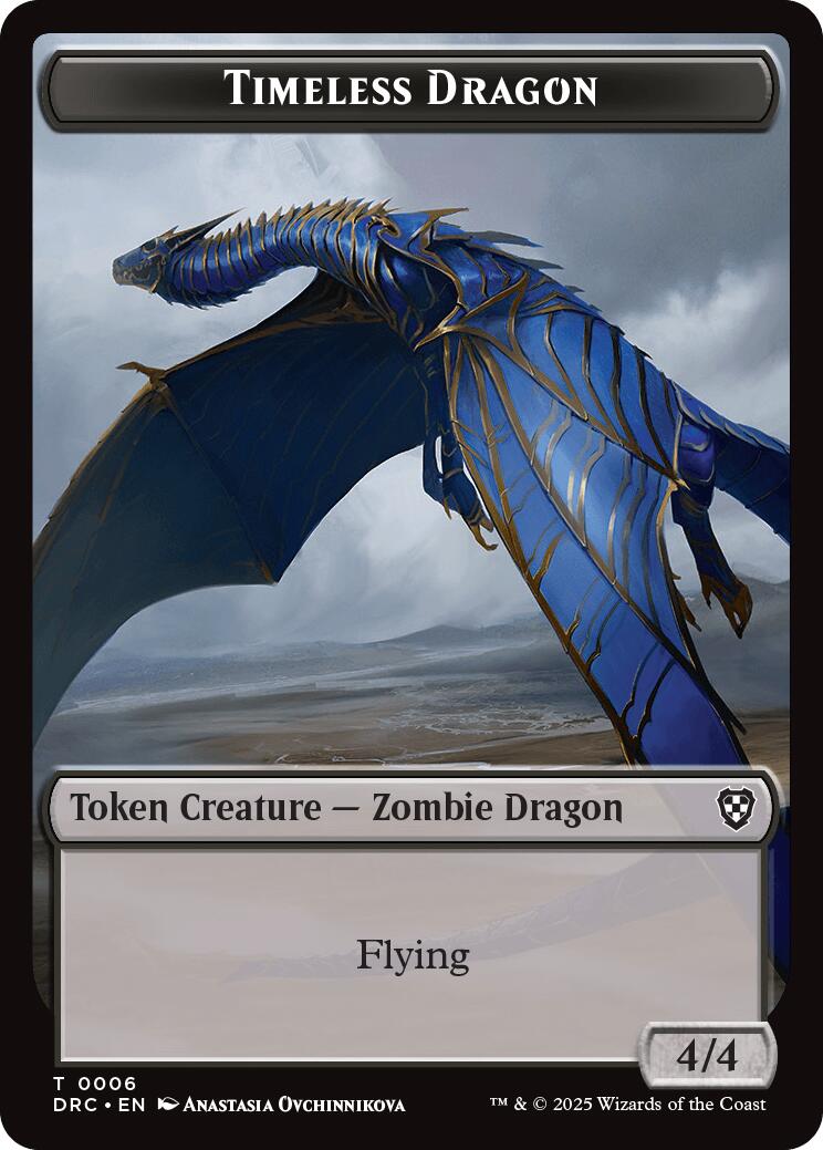 Timeless Dragon // Zombie (0007) Double-Sided Token [Aetherdrift Tokens] | Clutch Gaming