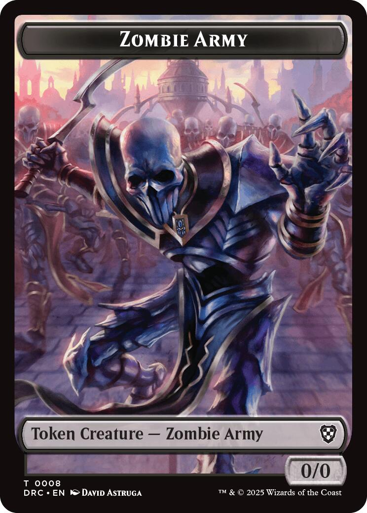 Zombie Army // Zombie Warrior Double-Sided Token [Aetherdrift Tokens] | Clutch Gaming