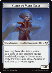 Vizier of Many Faces // Zombie (0003) Double-Sided Token [Aetherdrift Tokens] | Clutch Gaming