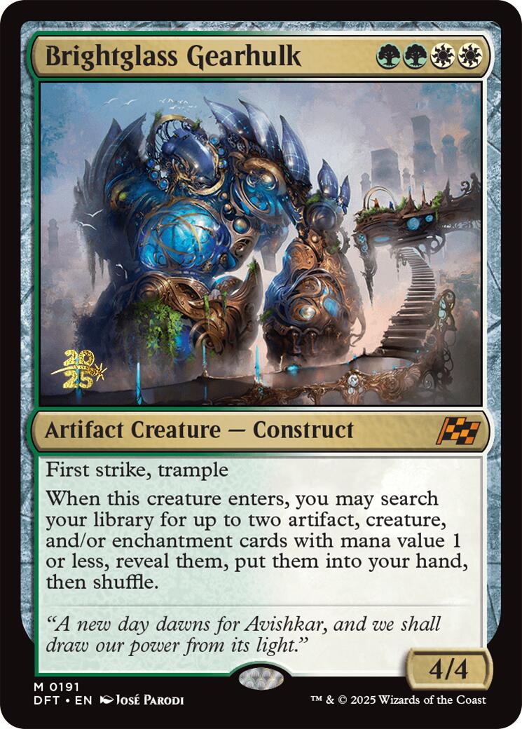 Brightglass Gearhulk [Aetherdrift Prerelease Promos] | Clutch Gaming