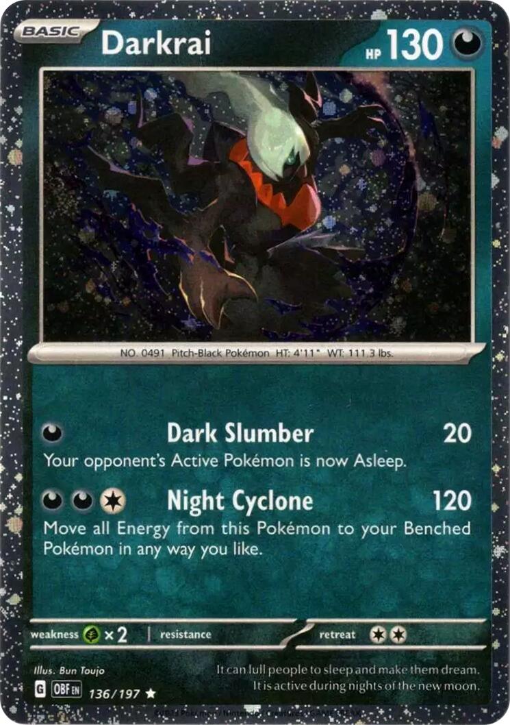 Darkrai (136/197) (Cosmos Holo) [Scarlet & Violet: Obsidian Flames] | Clutch Gaming