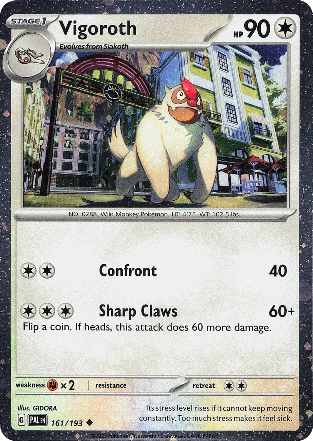 Vigoroth (161/193) (Cosmos Holo) [Scarlet & Violet: Paldea Evolved] | Clutch Gaming