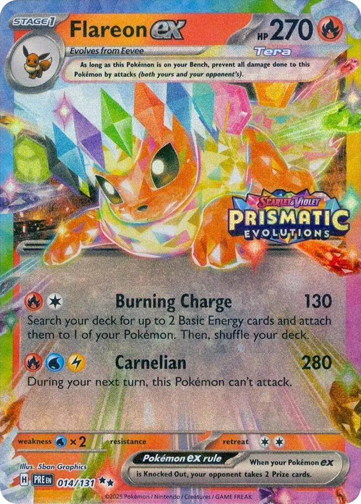 Flareon ex (014/131) (Prismatic Evolutions Stamp) [Scarlet & Violet: Prismatic Evolutions] | Clutch Gaming
