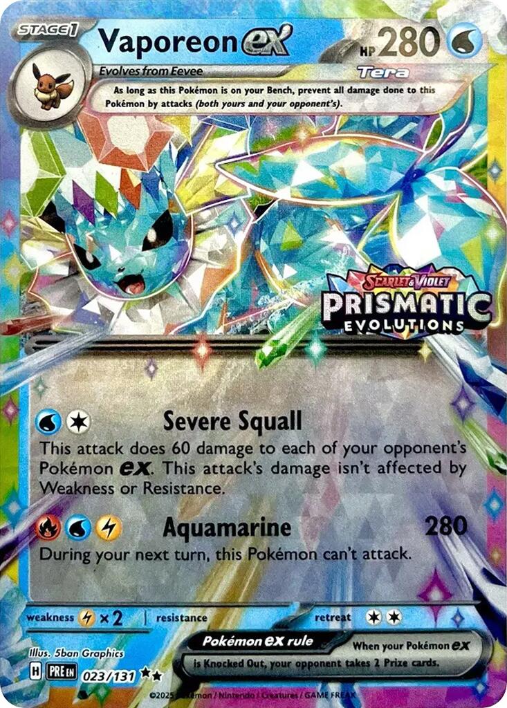 Vaporeon ex (023/131) (Prismatic Evolutions Stamp) [Scarlet & Violet: Prismatic Evolutions] | Clutch Gaming