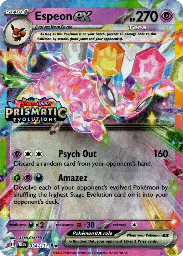 Espeon ex (034/131) (Prismatic Evolutions Stamp) [Scarlet & Violet: Prismatic Evolutions] | Clutch Gaming