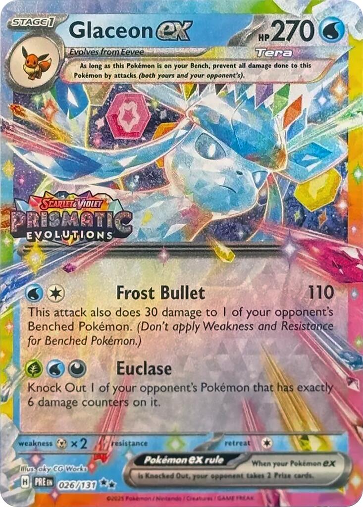 Glaceon ex (026/131) (Prismatic Evolutions Stamp) [Scarlet & Violet: Prismatic Evolutions] | Clutch Gaming