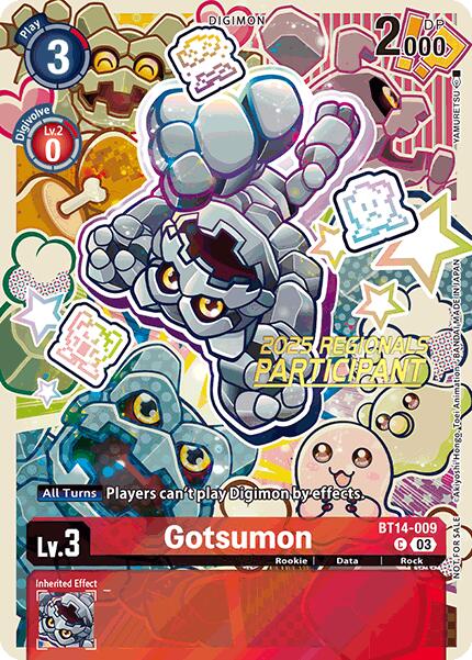 Gotsumon [BT14-009] (2025 Regionals Participant) [Blast Ace Promos] | Clutch Gaming