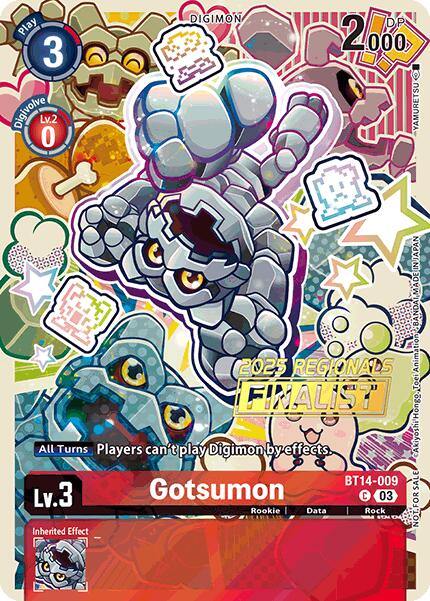 Gotsumon [BT14-009] (2025 Regionals Finalist) [Blast Ace Promos] | Clutch Gaming