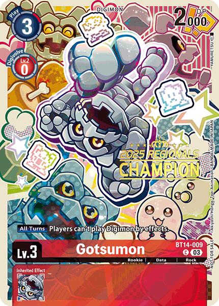 Gotsumon [BT14-009] (2025 Regionals Champion) [Blast Ace Promos] | Clutch Gaming