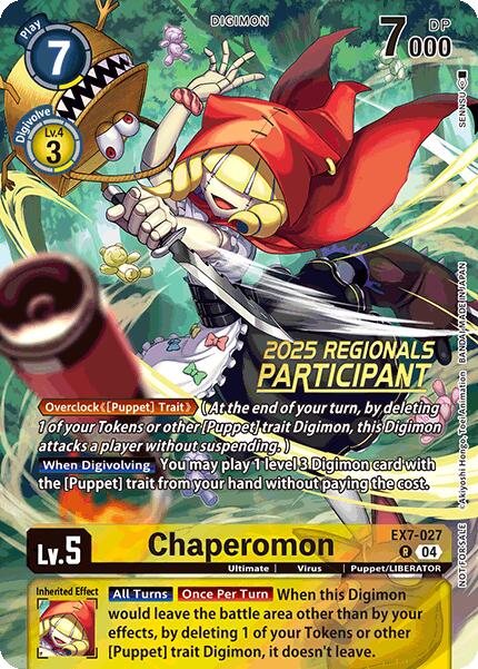 Chaperomon [EX7-027] (2025 Regionals Participant) [Digimon LIBERATOR Promos] | Clutch Gaming