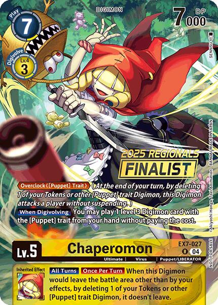 Chaperomon [EX7-027] (2025 Regionals Finalist) [Digimon LIBERATOR Promos] | Clutch Gaming