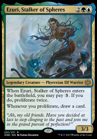 Ezuri, Stalker of Spheres (Promo Pack) [Phyrexia: All Will Be One Promos] | Clutch Gaming