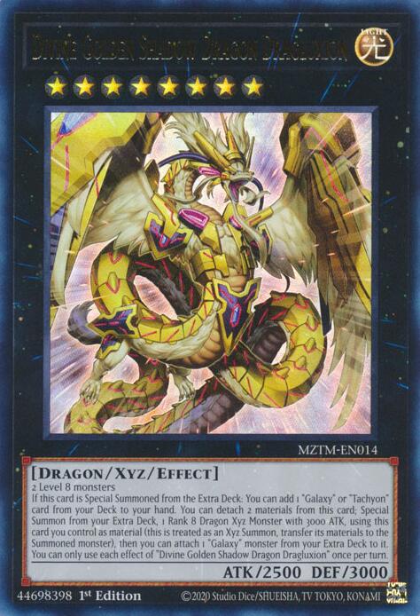 Divine Golden Shadow Dragon Dragluxion [MZTM-EN014] Ultra Rare | Clutch Gaming