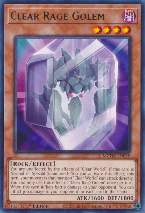 Clear Rage Golem [MZTM-EN038] Rare | Clutch Gaming