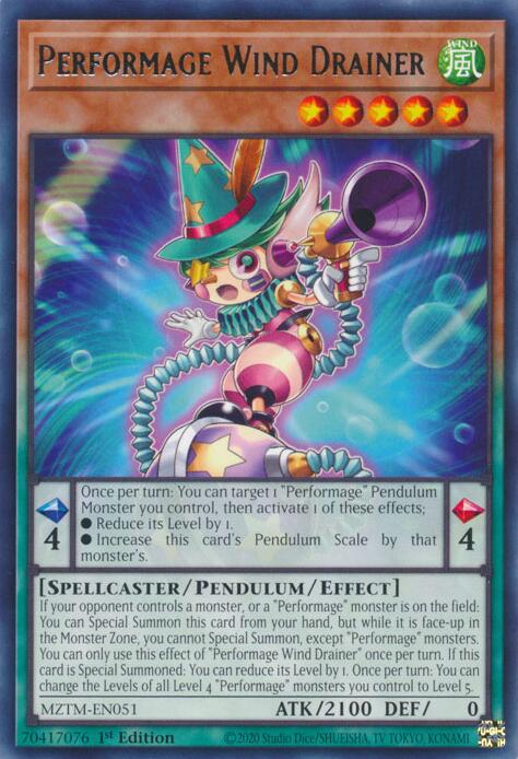 Performage Wind Drainer [MZTM-EN051] Rare | Clutch Gaming
