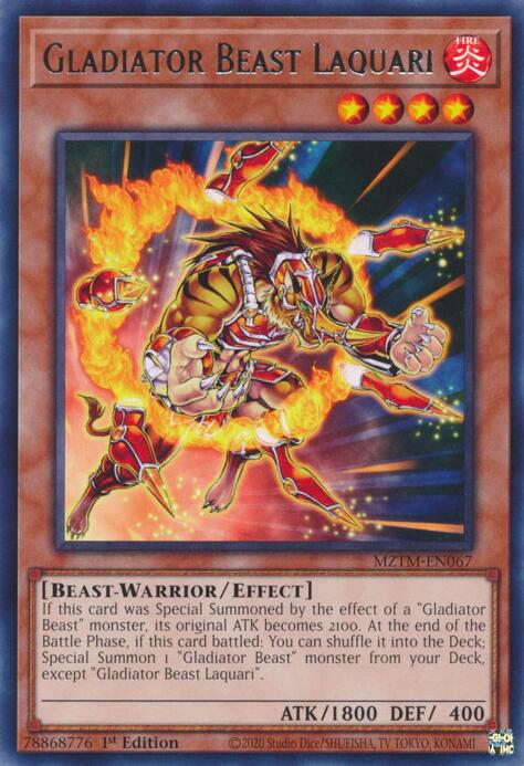 Gladiator Beast Laquari [MZTM-EN067] Rare | Clutch Gaming