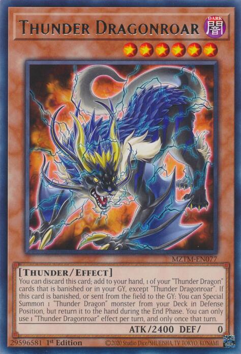 Thunder Dragonroar [MZTM-EN077] Rare | Clutch Gaming