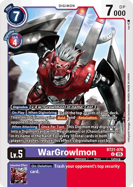 WarGrowlmon [BT21-076] [World Convergence] | Clutch Gaming