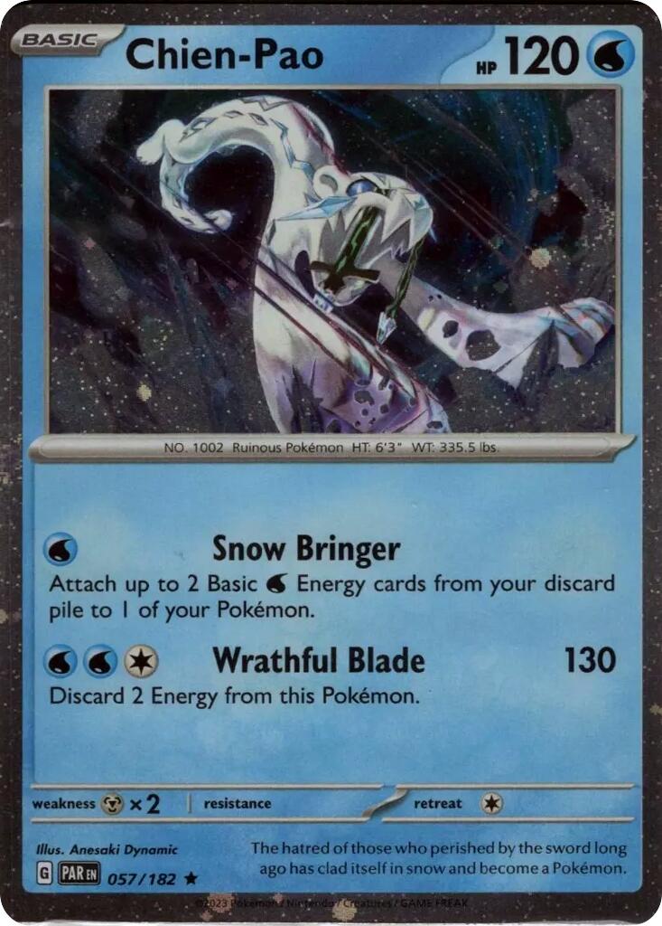 Chien-Pao (057/182) (Cosmos Holo) [Scarlet & Violet: Paradox Rift] | Clutch Gaming