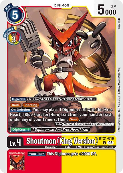 Shoutmon [BT21-016] (King Version) [World Convergence] | Clutch Gaming