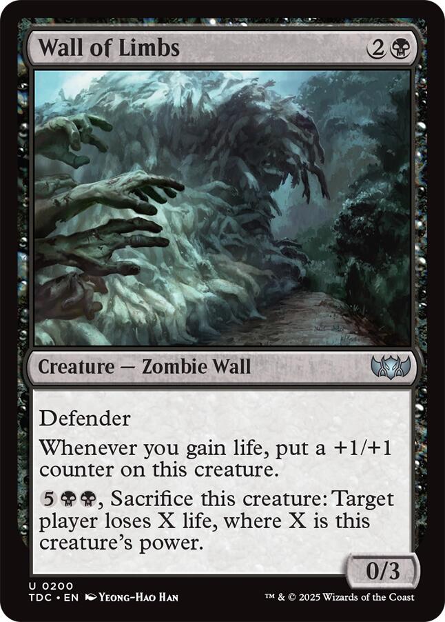 Wall of Limbs [Tarkir: Dragonstorm Commander] | Clutch Gaming