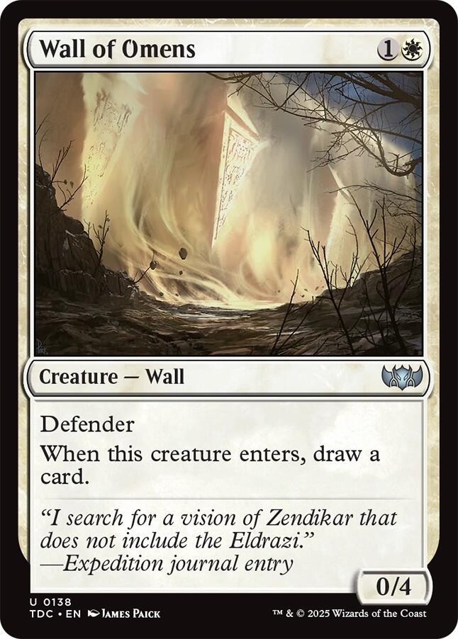 Wall of Omens [Tarkir: Dragonstorm Commander] | Clutch Gaming