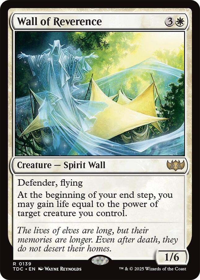 Wall of Reverence [Tarkir: Dragonstorm Commander] | Clutch Gaming