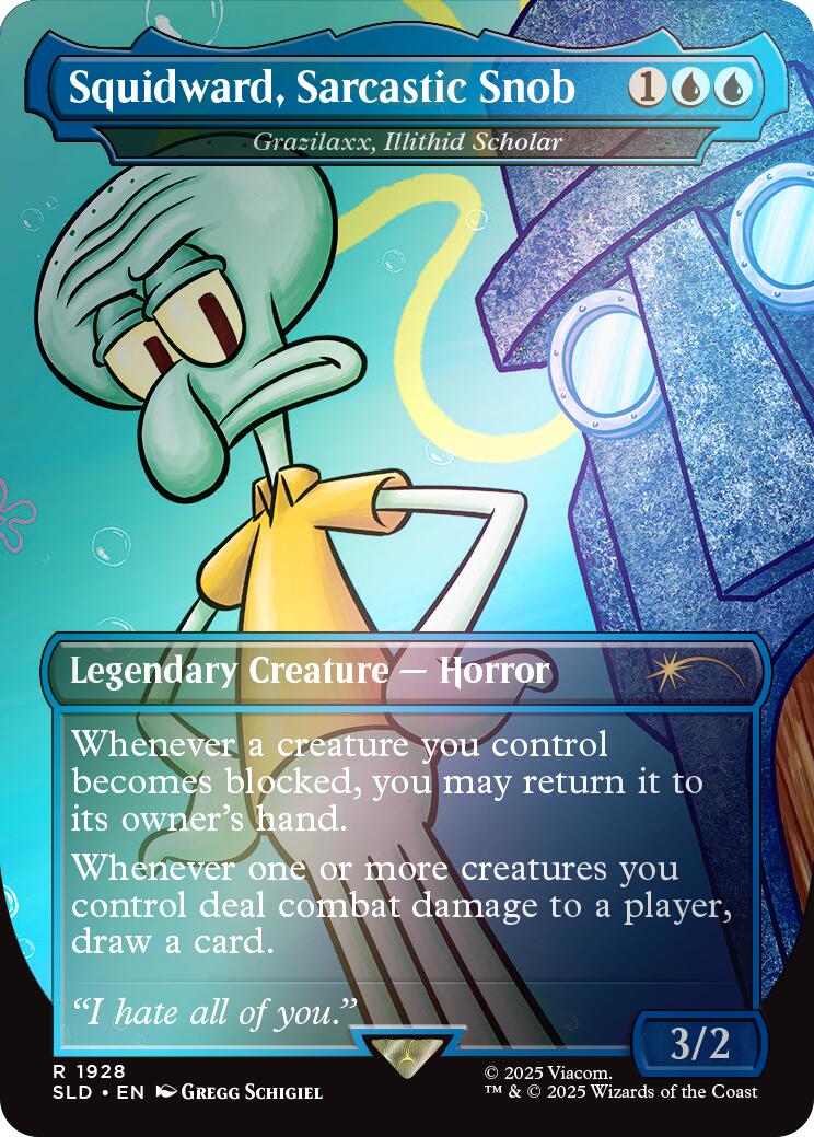 Squidward, Sarcastic Snob - Grazilaxx, Illithid Scholar (Rainbow Foil) [Secret Lair Drop Series] | Clutch Gaming