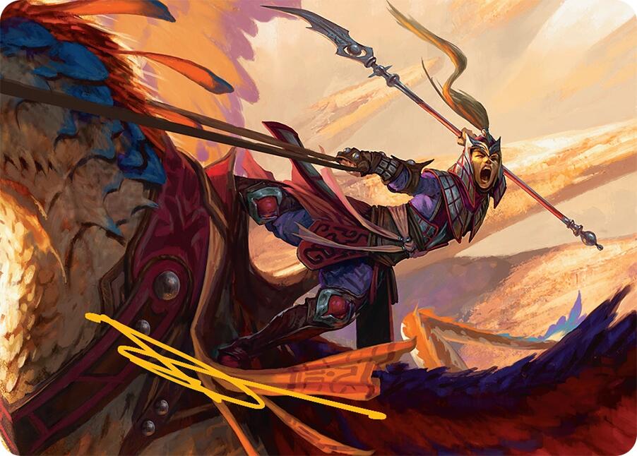 Dragonback Lancer Art Card (3/54) (Gold-Stamped Signature) [Tarkir: Dragonstorm Art Series] | Clutch Gaming