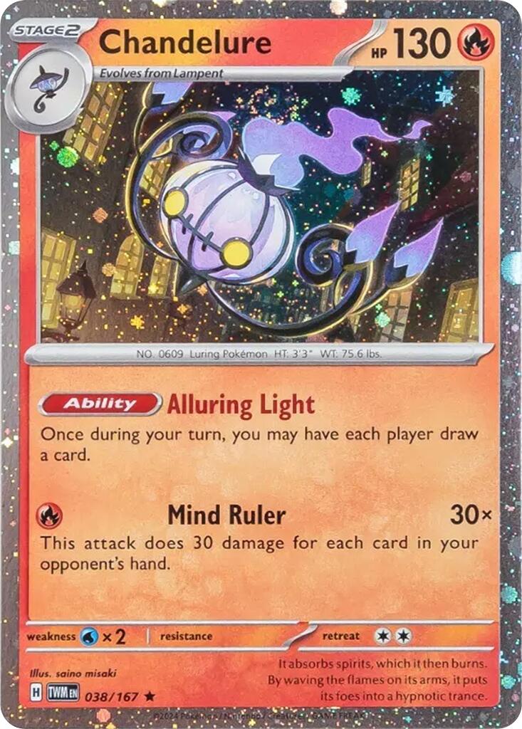Chandelure (038/167) (Cosmos Holo) [Scarlet & Violet: Twilight Masquerade] | Clutch Gaming