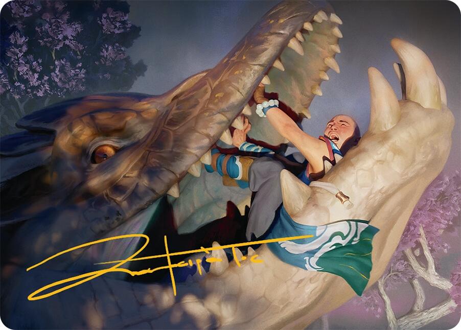 Jaws of Defeat Art Card (53/54) (Gold-Stamped Signature) [Tarkir: Dragonstorm Art Series] | Clutch Gaming