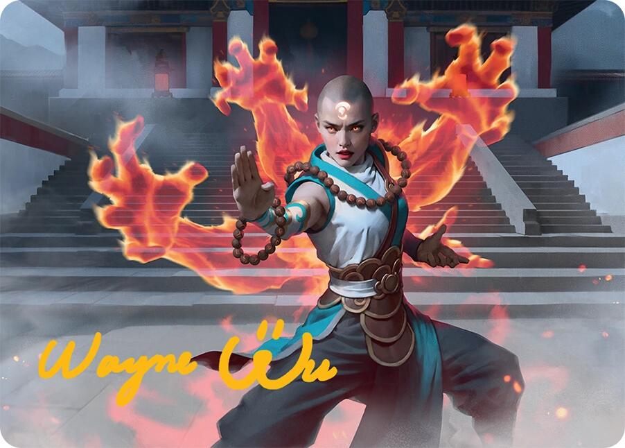 Flamehold Grappler Art Card (24/54) (Gold-Stamped Signature) [Tarkir: Dragonstorm Art Series] | Clutch Gaming