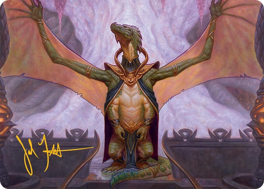 Kheru Goldkeeper Art Card (36/54) (Gold-Stamped Signature) [Tarkir: Dragonstorm Art Series] | Clutch Gaming