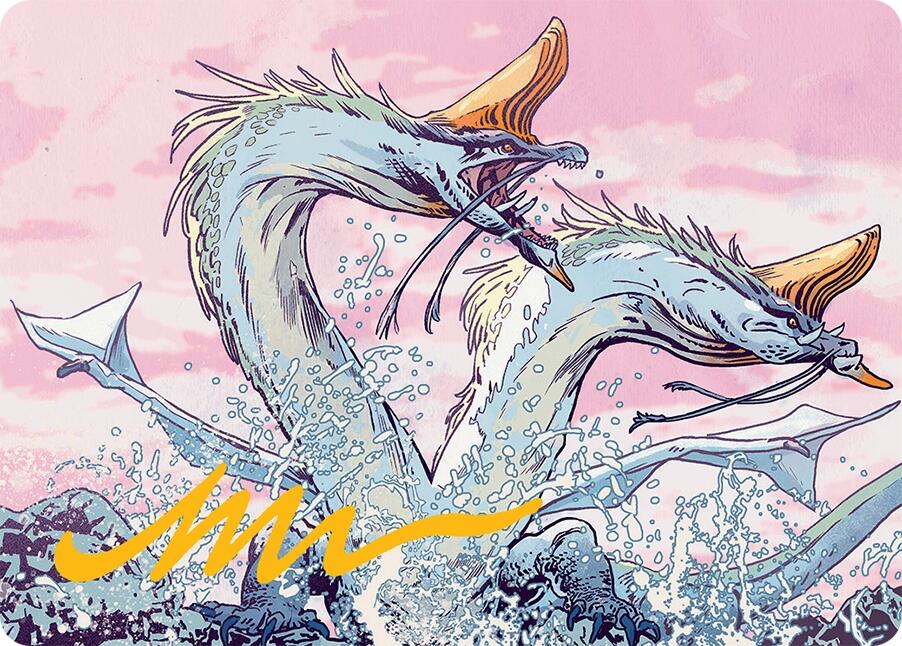 Twinmaw Stormbrood Art Card (39/54) (Gold-Stamped Signature) [Tarkir: Dragonstorm Art Series] | Clutch Gaming