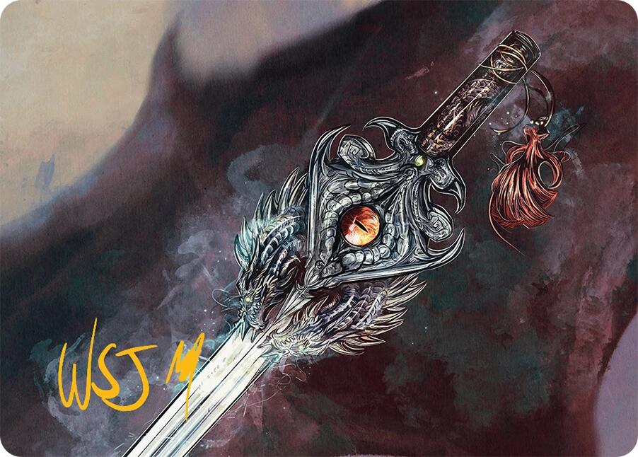 Dragonfire Blade Art Card (40/54) (Gold-Stamped Signature) [Tarkir: Dragonstorm Art Series] | Clutch Gaming