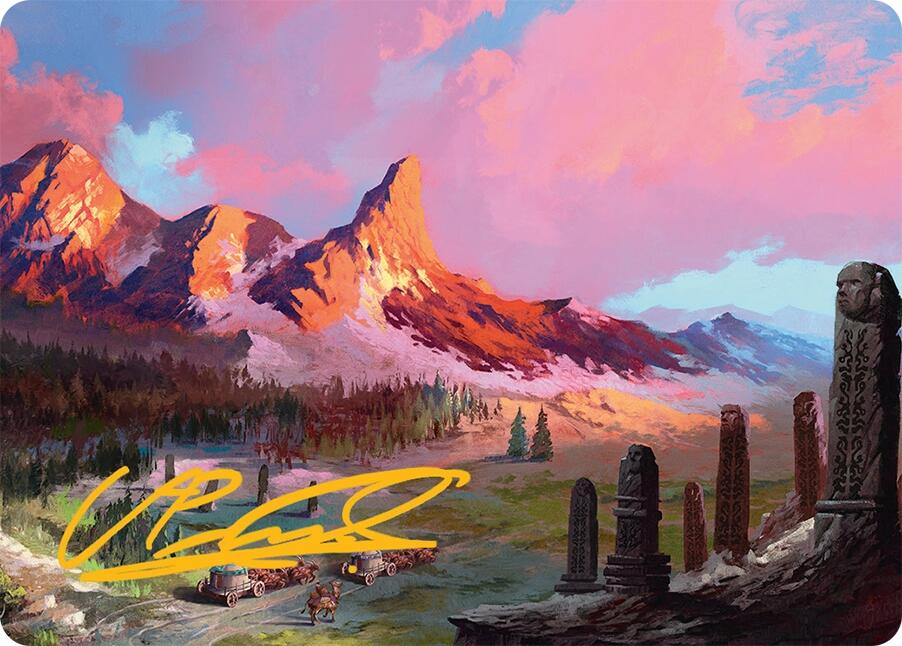 Rugged Highlands Art Card (29/54) (Gold-Stamped Signature) [Tarkir: Dragonstorm Art Series] | Clutch Gaming
