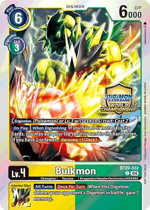 Bulkmon [BT20-032] (Regionals 25-26 Champion Card Set Season 1) [Release Special Booster Ver.2.5 Promos] | Clutch Gaming