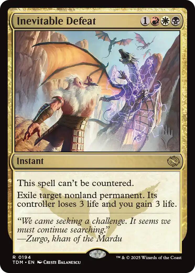 Inevitable Defeat [Tarkir: Dragonstorm Promos] | Clutch Gaming