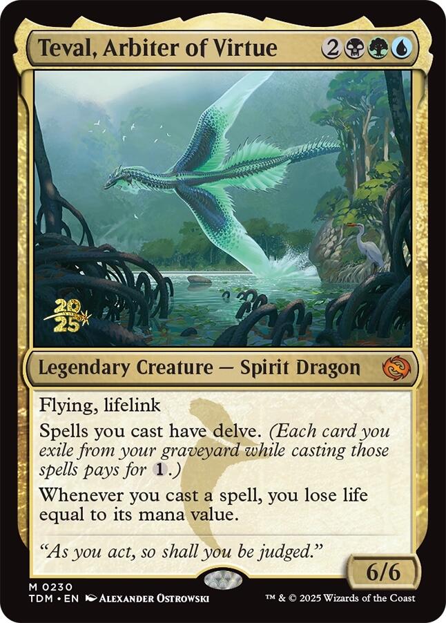 Teval, Arbiter of Virtue [Tarkir: Dragonstorm Prerelease Promos] | Clutch Gaming