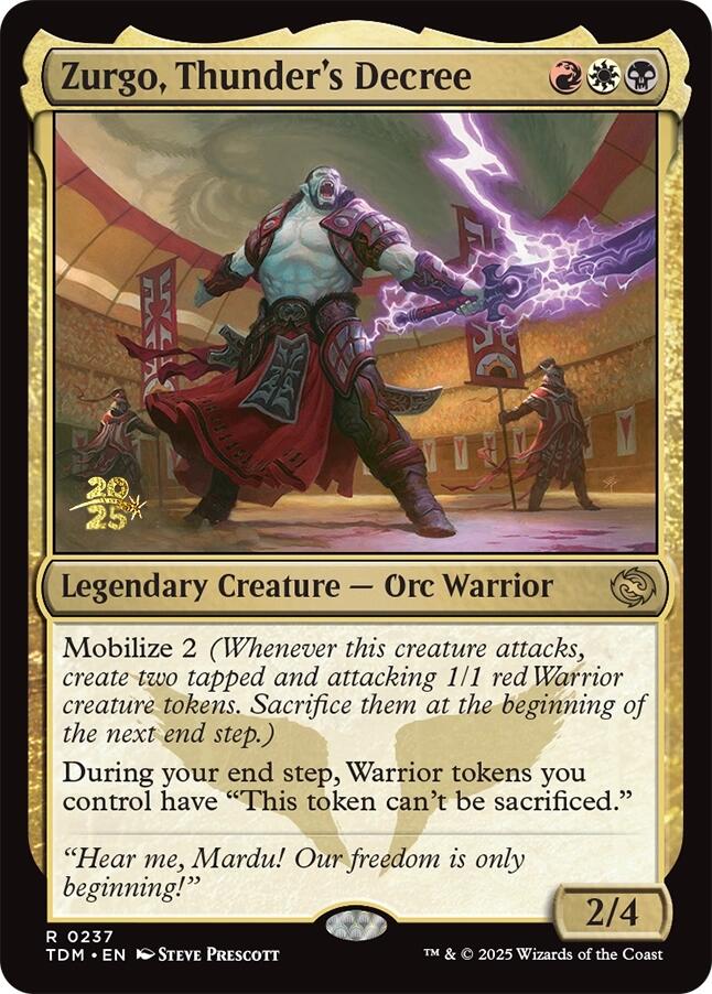 Zurgo, Thunder's Decree [Tarkir: Dragonstorm Prerelease Promos] | Clutch Gaming