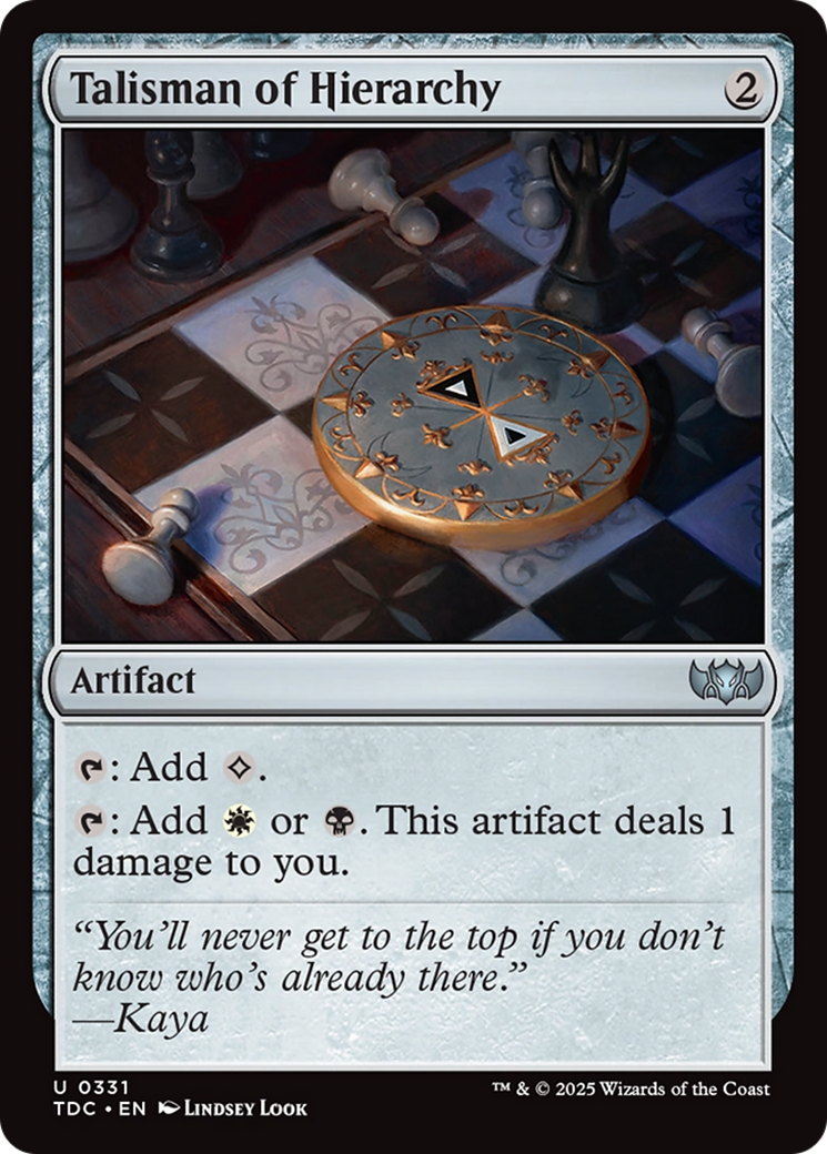 Talisman of Hierarchy [Tarkir: Dragonstorm Commander] | Clutch Gaming