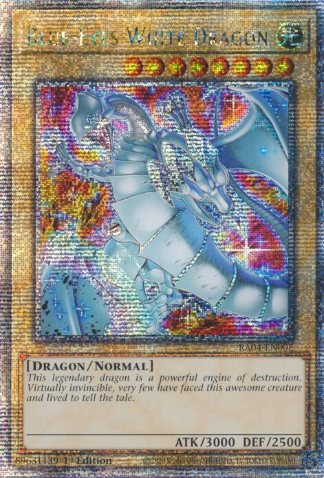 Blue-Eyes White Dragon (New Art) [RA04-EN002] Quarter Century Secret Rare | Clutch Gaming