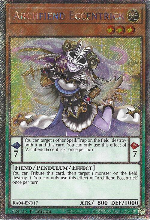 Archfiend Eccentrick [RA04-EN017] Platinum Secret Rare | Clutch Gaming