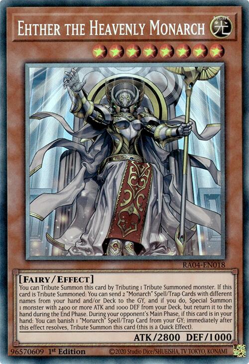 Ehther the Heavenly Monarch [RA04-EN018] Prismatic Collector's Rare | Clutch Gaming